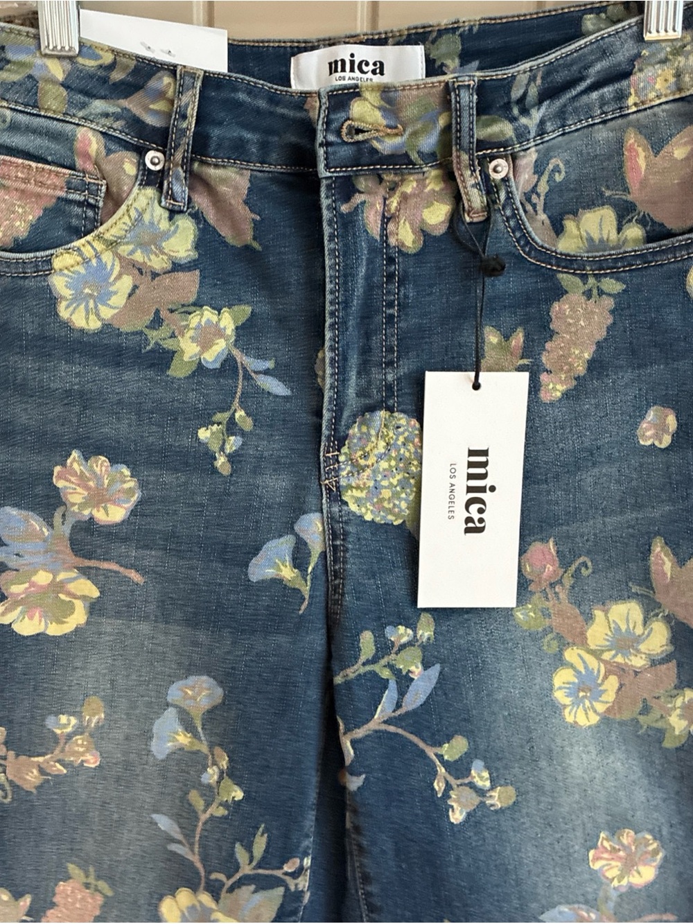 Mica Floral Print Wide-Leg Jeans — Blue - Picture 2 of 9